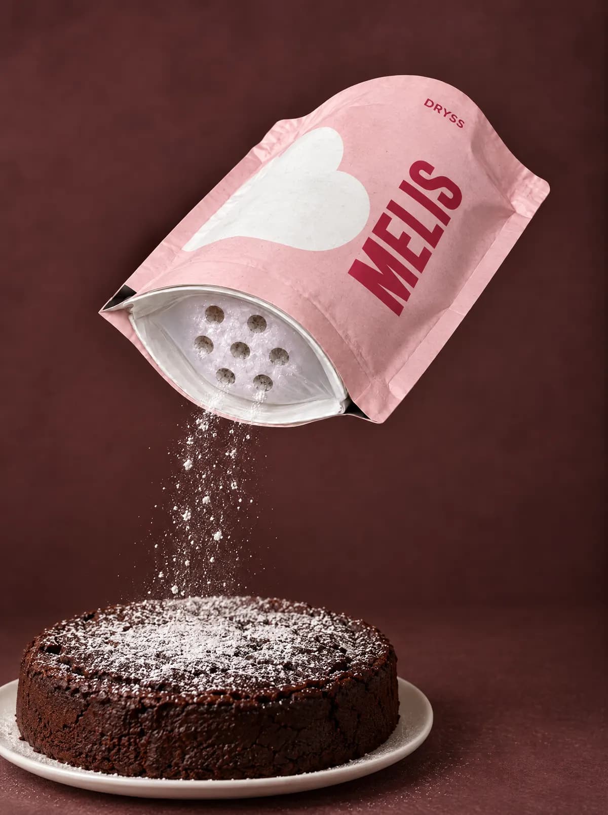 DRYSS MELIS-pose som drysser over bakst eller dessert