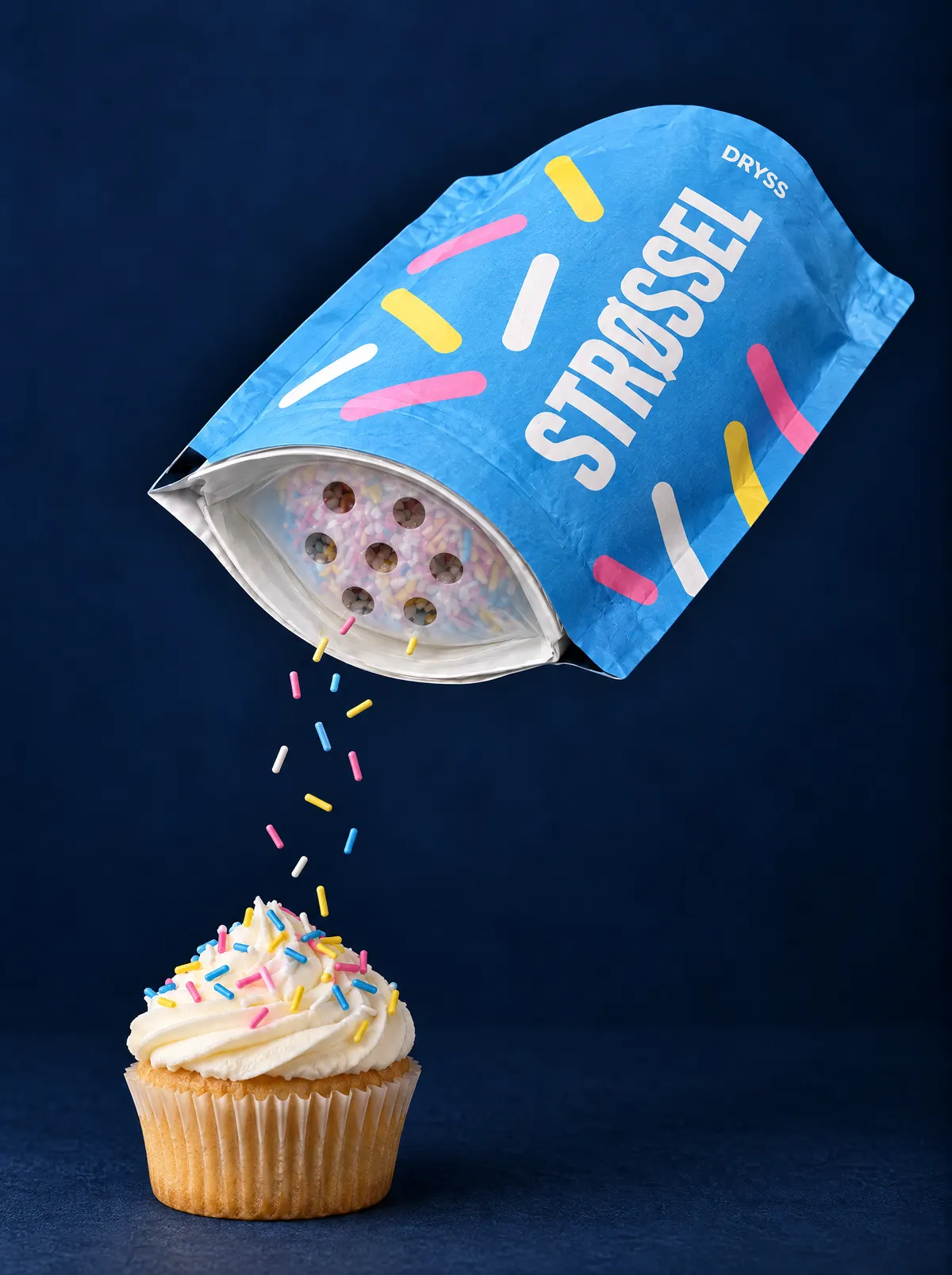 DRYSS STRØSSEL-pose som drysser over bakst eller dessert